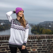 Kama Sweater Pullover 5045 with Nordic Pattern (Merino Wool Blend) black Ladies