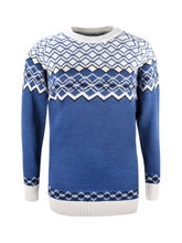 Kama Sweater Pullover 5045 with Nordic pattern (merino wool blend) denim blue ladies