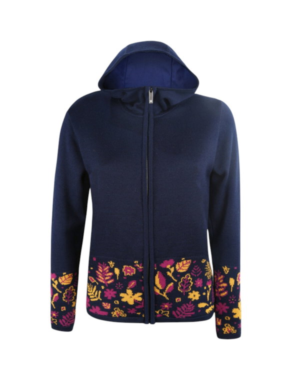 Kama Kapuzenpullover 5050 Full Zip (Merinowolle-Mischung, winddicht, atmungsaktiv) navyblau Damen
