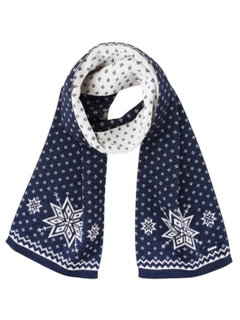 Kama Schal (Merinowolle) S23 - navyblau/weiss 160cm x 25cm - 1 Stück