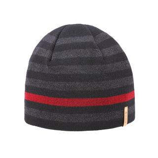Kama Strickmütze (Beanie) A162 Merino - schwarz/grau/rot - 1 Stück