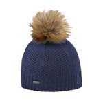 Kama Strickmütze (Bommel) A166 Merino - Damen navyblau - 1 Stück