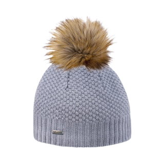Kama Strickmütze (Bommel) A166 Merino - Damen grau - 1 Stück