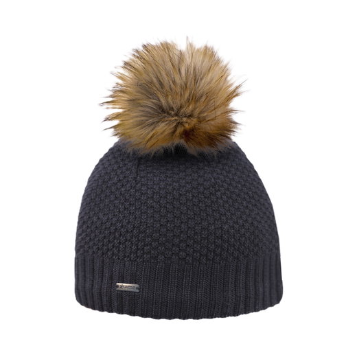 Kama Strickmütze (Bommel) A166 Merino - Damen schwarz - 1 Stück