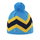 Kama knitted hat (pom-pom) A179 Merino - blue/yellow/navy blue - 1 piece