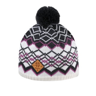 Kama Strickmütze (Bommel) A172 Merino - Damen weiss/schwarz- 1 Stück