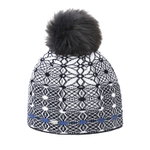 Kama Strickmütze (Bommel) A183 Merino - Damen navyblau/weiss - 1 Stück