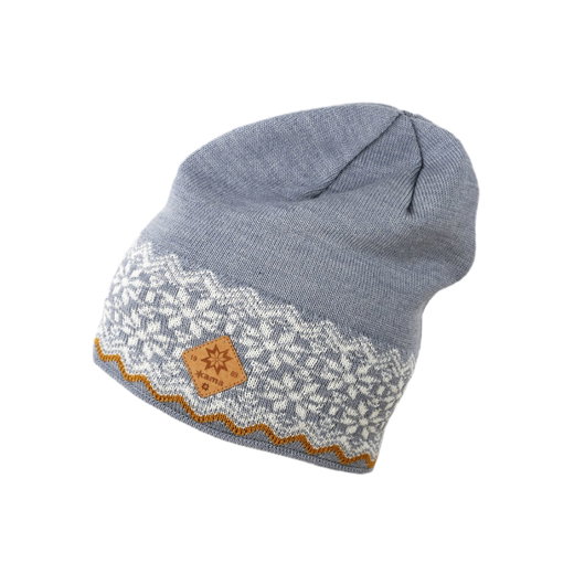 Kama Strickmütze (Beanie) A189 Merino - Damen grau/weiss - 1 Stück