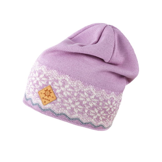 Kama Strickmütze (Beanie) A189 Merino - Damen pink/weiss - 1 Stück