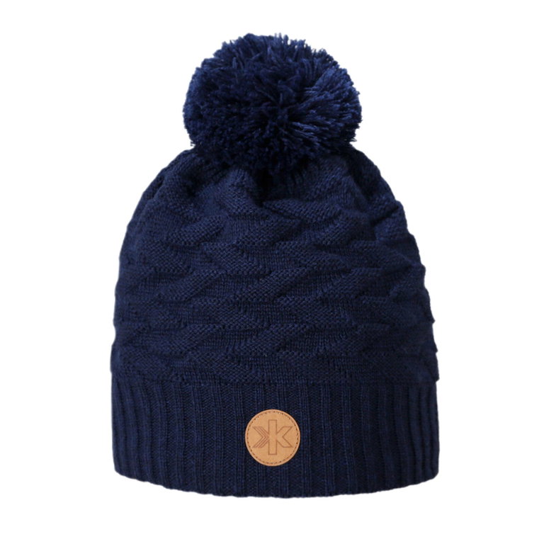 Kama Strickmütze (Bommel) AW71 Merino Kamakadze (winddicht) - navyblau - 1 Stück