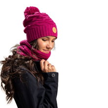 Kama knitted hat (pom-pom) AW71 Merino Kamakadze (windproof) - pink - 1 piece