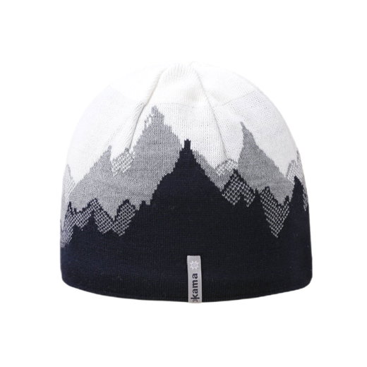 Kama Strickmütze (Beanie) K64 Merino Kamakadze - schwarz/grau/weiss - 1 Stück