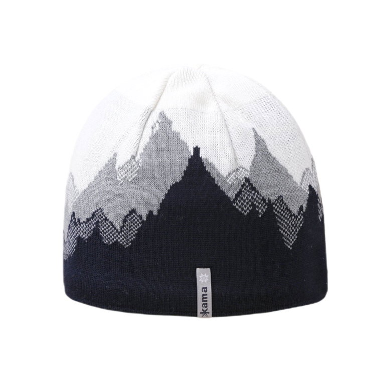 Kama Strickmütze (Beanie) K64 Merino Kamakadze - schwarz/grau/weiss - 1 Stück