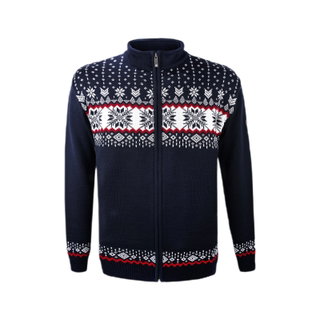 Kama Sweater Pullover 3054 Full Zip aus Merinowolle (Strickmaterial, winddicht) dunkelblau Herren