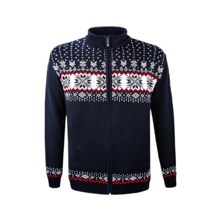 Kama Sweater Pullover 3054 Full Zip aus Merinowolle (Strickmaterial, winddicht) dunkelblau Herren