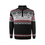 Kama Sweater Pullover 3371 Half Zip mit Nordischen Muster (warm, winddicht) schwarz Herren