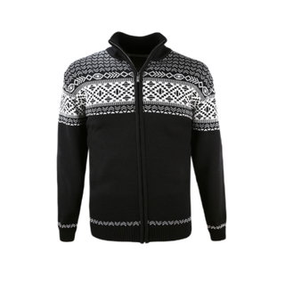 Kama Sweater Pullover 4064 Full Zip (Merinowolle-Mischung) schwarz Herren