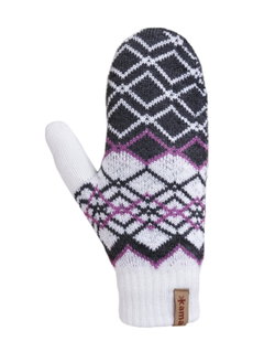 Kama Winterhandschuhe (Fäustling) R112 aus Merinowolle - weiss/grau - 1 Paar