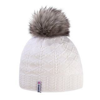 Kama Strickmütze (Bommel) A109 Merino - Damen weiss - 1 Stück