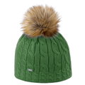 Czapka Strickmütze (z pomponem) A121 Merino - Damska zielona - 1 sztuka