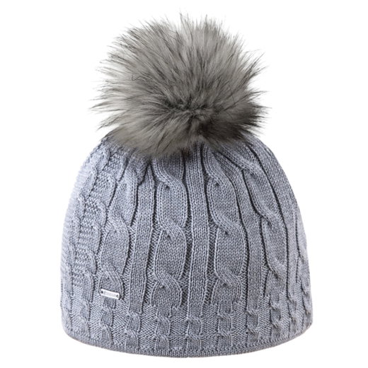 Kama Strickmütze (Bommel) A121 Merino - Damen grau - 1 Stück