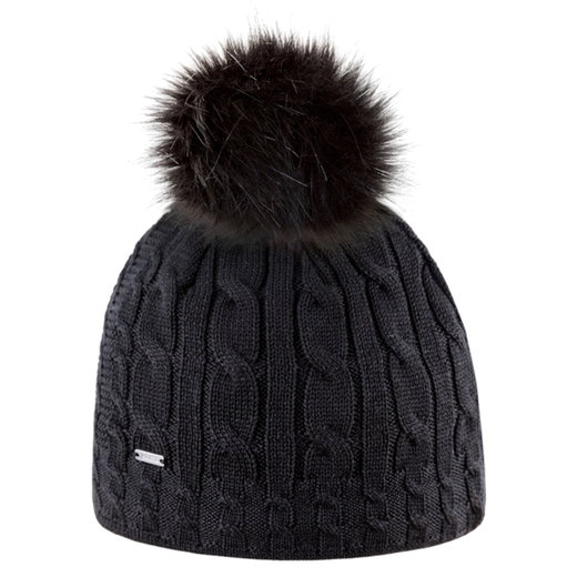 Kama Strickmütze (Bommel) A121 Merino - Damen schwarz - 1 Stück