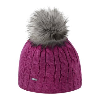 Kama Strickmütze (Bommel) A121 Merino - Damen pflaumeviolett - 1 Stück
