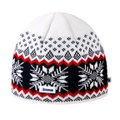 Kama Strickmütze (Beanie) A137 Merino - weiss/rot/navyblau - 1 Stück