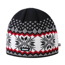 Kama Strickmütze (Beanie) A137 Merino - schwarz/rot/weiss - 1 Stück