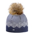 Kama Strickmütze (Bommel) A152 Merino - Damen blau/weiss- 1 Stück