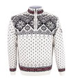 Kama Sweater Pullover 4082 Half Zip mit Nordischen Muster (Merinowolle) weiss Herren