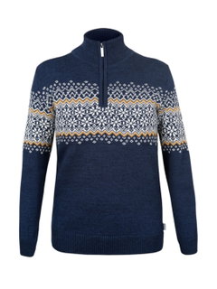 Kama Sweater Pullover 5058 Half Zip (Merinowolle) navyblau Damen