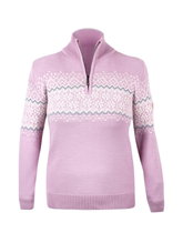 Kama Sweater Pullover 5058 Half Zip (Merinowolle) pink Damen