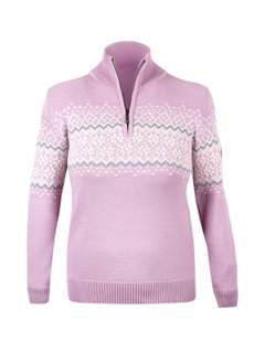 Kama Sweater Pullover 5058 Half Zip (Merinowolle) pink Damen