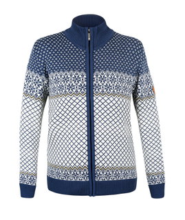 Kama Sweater Pullover 5059 Full Zip (Merinowolle, warm) blau/weiss Damen