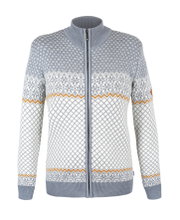 Kama Sweater Pullover 5059 Full Zip (Merinowolle, warm) grau/weiss Damen