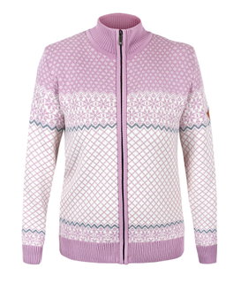 Kama Sweater Pullover 5059 Full Zip (Merinowolle, warm) pink/weiss Damen