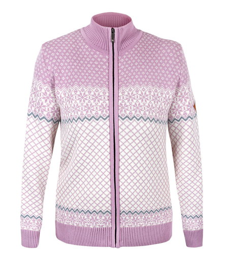 Kama Sweater Pullover 5059 Full Zip (Merinowolle, warm) pink/weiss Damen