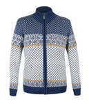 Kama Sweater Pullover 5060 Full Zip (Merinowolle, winddicht, atmungsaktiv) blau/weiss Damen