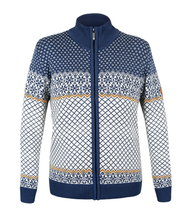 Kama Sweater Pullover 5060 Full Zip (Merinowolle, winddicht, atmungsaktiv) blau/weiss Damen