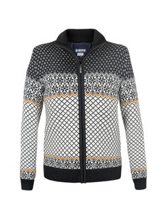 Kama Sweater Pullover 5060 Full Zip (Merinowolle, winddicht, atmungsaktiv) graphitgrau/weiss Damen