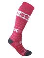 Kama Kniestrümpfe Gestrickte Merino F08 (Merinowolle-Mischung) pink/weiss - 1 Paar
