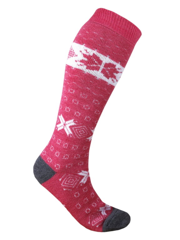 Kama Kniestrümpfe Gestrickte Merino F08 (Merinowolle-Mischung) pink/weiss - 1 Paar