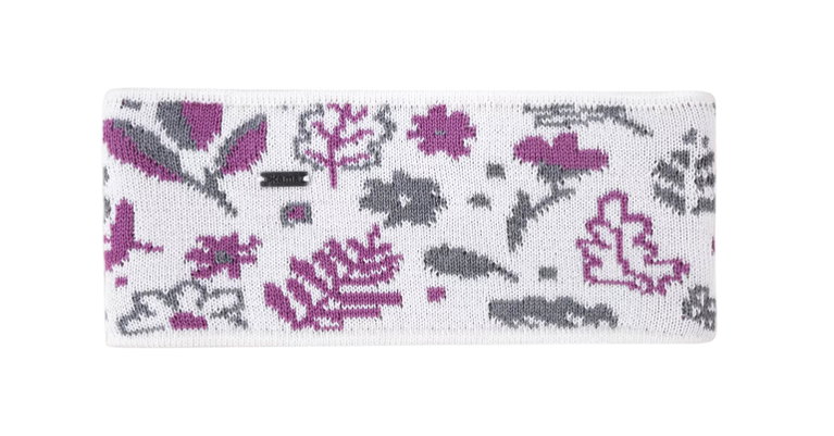 Kama Stirnband C51 (Merinowolle) - weiss/pink/grau - 1 Stück