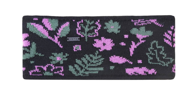 Kama Stirnband C51 (Merinowolle) - schwarz/grün/pink - 1 Stück