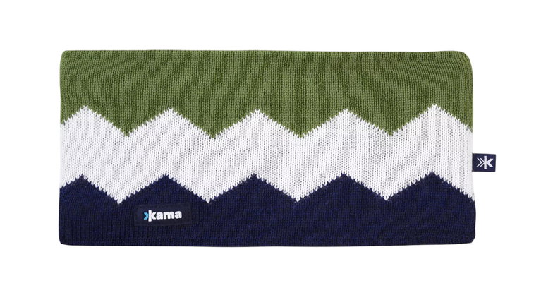Kama Stirnband C79 (Merinowolle) - blau/weiss/grün - 1 Stück