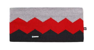 Kama Stirnband C79 (Merinowolle) - graphitgrau/rot/grau - 1 Stück