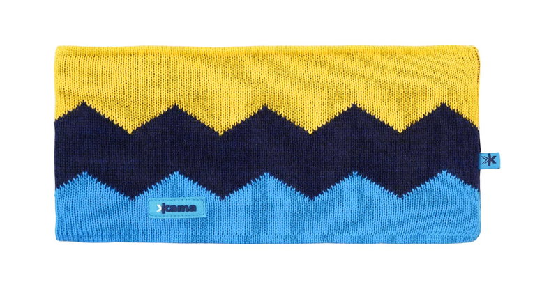 Kama Stirnband C79 (Merinowolle) - türkisblau/navyblau/gelb - 1 Stück