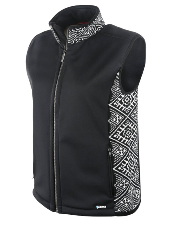 Kama Softshell-Wanderweste 3010 (Merinowolle-Mischung, winddicht, atmungsaktiv) schwarz Herren