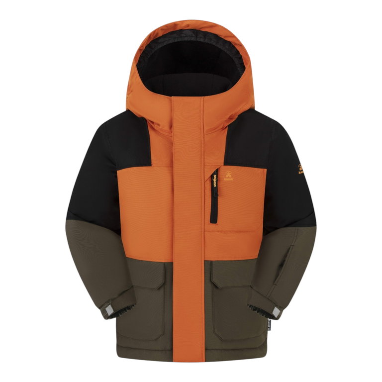 Kamik Winterjacke Gideon (wind- und wasserdicht, reflektierend) orange/schwarz/braun Jungen